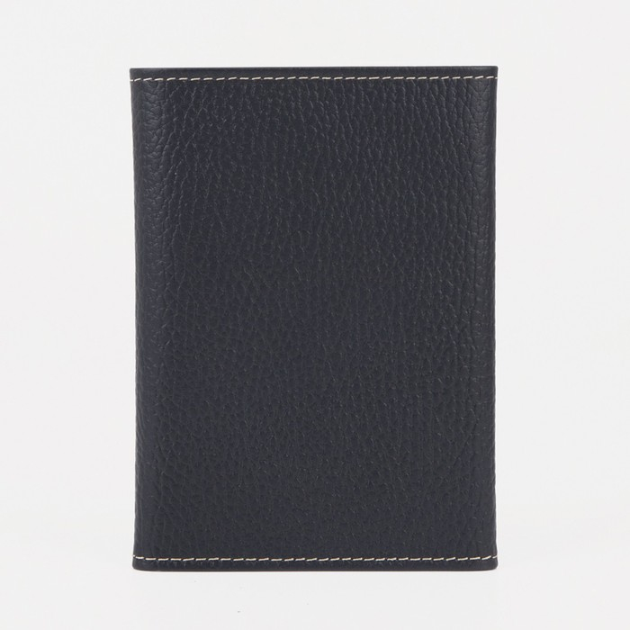 Обложка для автодокументов на кнопке, цвет чёрный