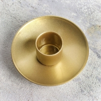 Подсвечник "Лотос 2H" металл на одну свечу, 7,5х2,5 см, золотой