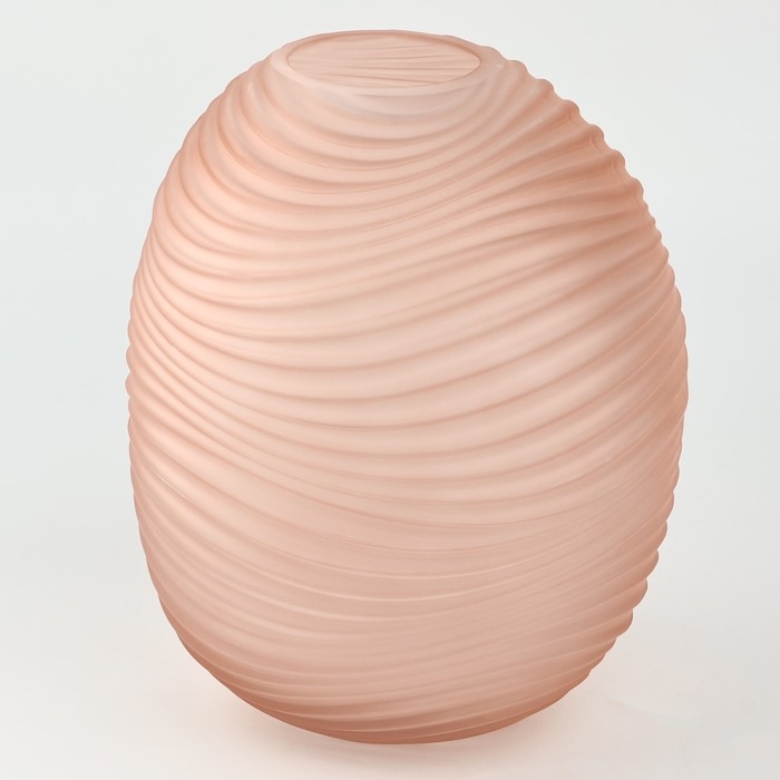 Ваза для цветов &laquo;Аура&raquo; из бежевого стекла 25&times;20&times;20 см