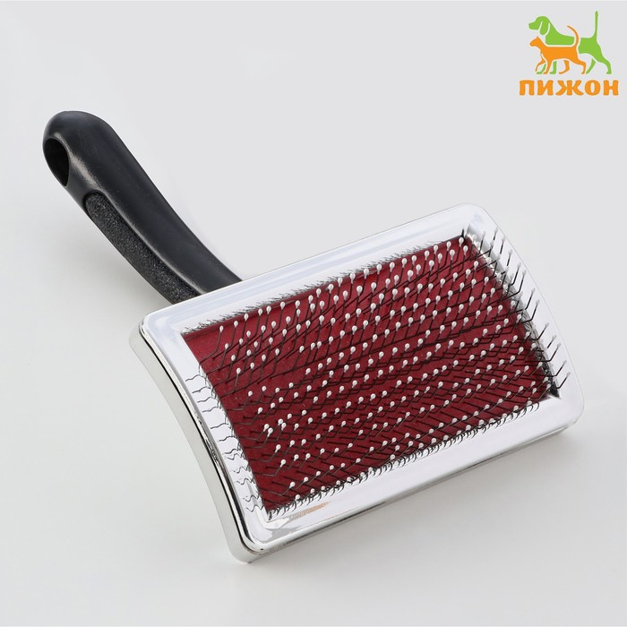 Щётка - пуходёрка для среднешерстных животных, с каплями, 85 х 46 мм, черная Щётка - пуходёрка для среднешерстных животных, с каплями, 85 х 46 мм, черная