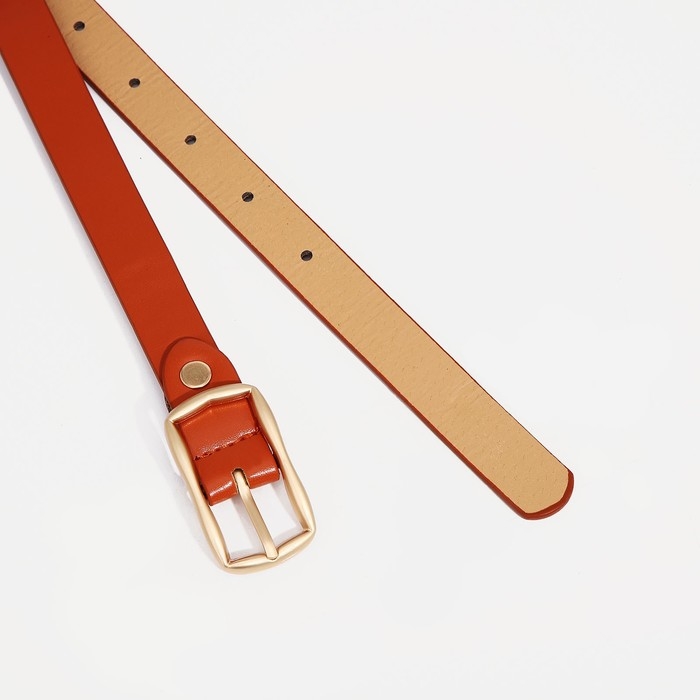 Ремень женский, ширина 1.8 см, винт, пряжка металл, цвет рыжий