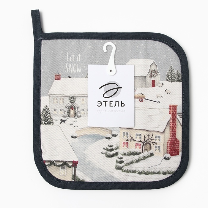 Новый год. Прихватка Этель Winter village саржа, 19х19см,100% хл,ватин 250г/м2 Новый год. Прихватка Этель Winter village саржа, 19х19см,100% хл,ватин 250г/м2