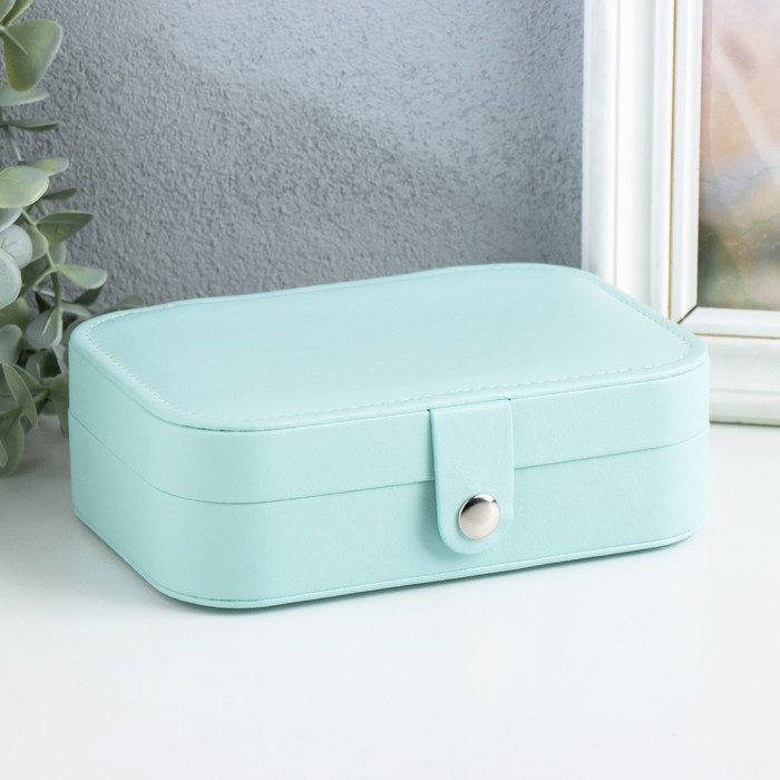 Шкатулка кожзам для украшений Шкатулка кожзам для украшений "Матовая гладь" бирюзовая 16х11х5 см