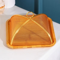 Блюдо для подачи с крышкой Доляна Goldie, 24,5&times;24,5 см