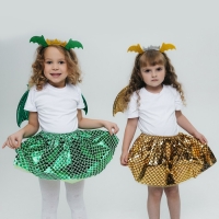 Карнавальный набор &laquo;Зимний дракошка&raquo;, цвет жёлтый: крылья, юбка и ободок