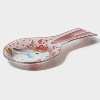 Подставка стеклянная под ложку Доляна «Цветочный зайка», 27×12,5×2 см Подставка стеклянная под ложку Доляна «Цветочный зайка», 27×12,5×2 см