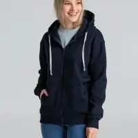 Толстовка на молнии с капюшоном Unit Siverga Heavy темно-синяя, размер XS