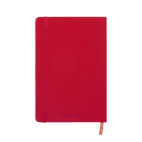 Ежедневник недатированный A5, 140л, клетка, кожзам, на резинке, черный срез, Фуксия