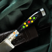 Нож Пчак Шархон - эбонит, ёрма, гарда, навершие мельхиор, 17 см Нож Пчак Шархон - эбонит, ёрма, гарда, навершие мельхиор, 17 см