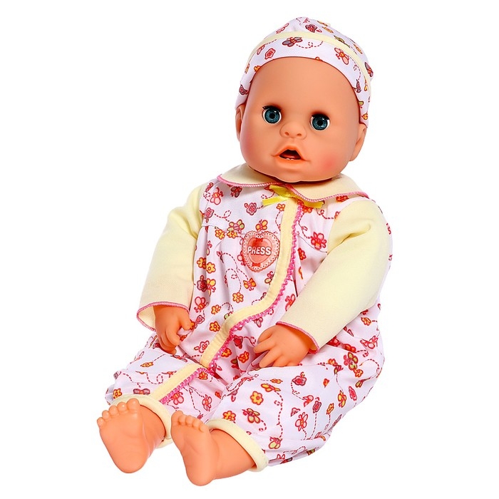 Интерактивный пупс &laquo;Крошка&raquo;, 4 функции, звук, двигается язык, растут зубки, цвет жёлтый