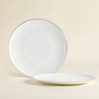 Тарелки SL Home &laquo;Каскарон&raquo;, d=23,3 см, набор 2 шт, костяной фарфор, белые