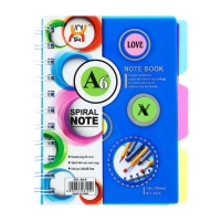 Блокнот на гребне А6, 100 листов, линия, обложка пластик, с разделителями, Ассорти МИКС Блокнот на гребне А6, 100 листов, линия, обложка пластик, с разделителями, Ассорти МИКС