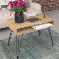 Столик журнальный Liverpool 75х40х53 см, дуб крафт золотой, чёрный