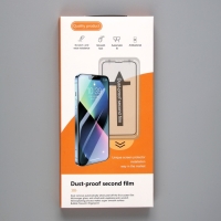 Защитное стекло для iPhone 14 Pro Max, с рамкой для установки, полный клей, 9H, 0.33 мм