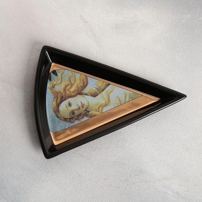 Чайная пара керамическая &laquo;Искусство&raquo;, кружка 130 мл, блюдце 11х14.5 см, цвет чёрный