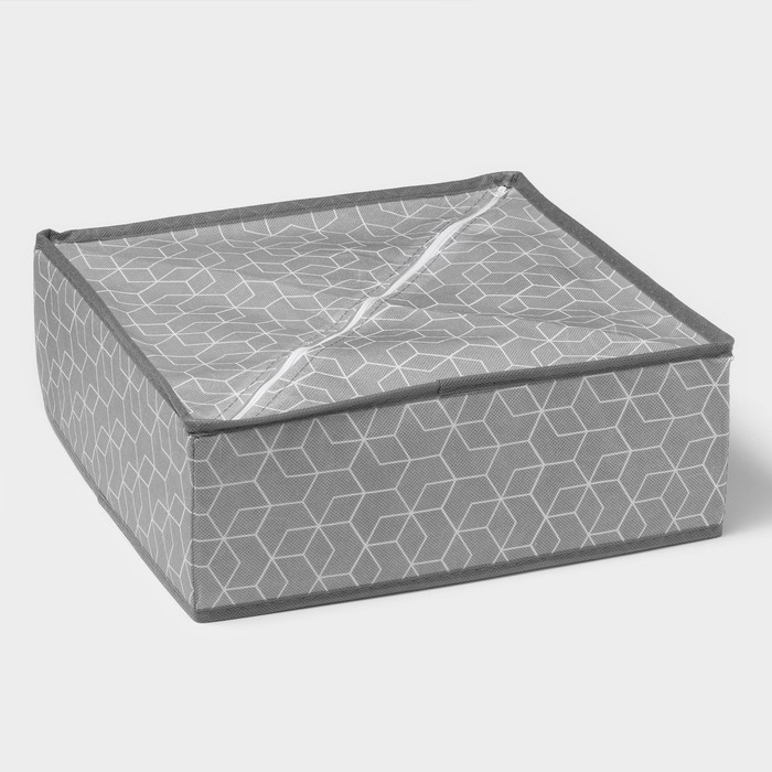 Органайзер для хранения белья Доляна &laquo;Фора&raquo;, 16 ячеек, 32&times;32&times;12 см, цвет серый