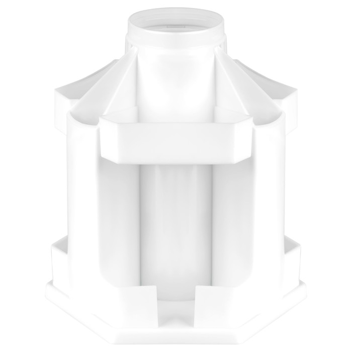 Подставка-органайзер для канцелярии 10 отделений, СТАММ "Maxi Desk", пластиковая, вращающаяся, белая