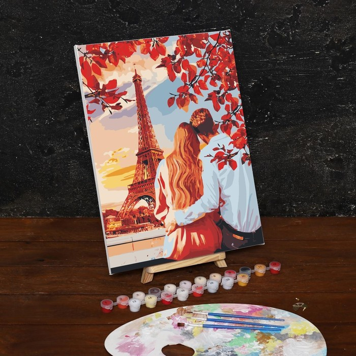 Картина по номерам на холсте с подрамником &laquo;Свидание в Париже&raquo;, 40х30 см