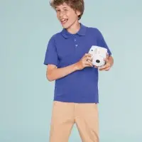 Рубашка поло детская Summer II Kids, ярко-синяя, на рост 118-128 см