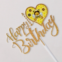 Набор топперов «С днём рождения» пчёлка, набор свечей 10 шт. Набор топперов «С днём рождения» пчёлка, набор свечей 10 шт.