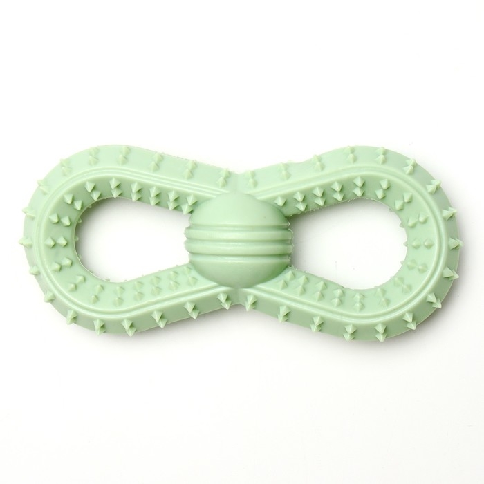 Игрушка для собак "Бесконечность", TPR, массажная, 15 см, зеленая