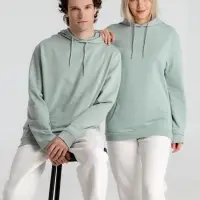 Толстовка с капюшоном унисекс Hoodie, серо-зеленая, размер S
