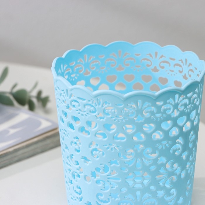 Корзина для хранения &laquo;Кружевной узор&raquo;, пластик, 9,8&times;9,8&times;10 см, цвет МИКС