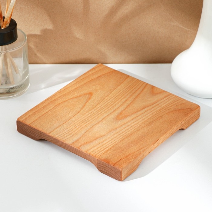 Доска разделочная деревянная Adelica &laquo;Пикничок&raquo;, 15&times;15&times;1,8 см, пропитана минеральным маслом, берёза