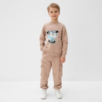 Свитшот детский MINAKU, цвет бежевый, рост 116 см