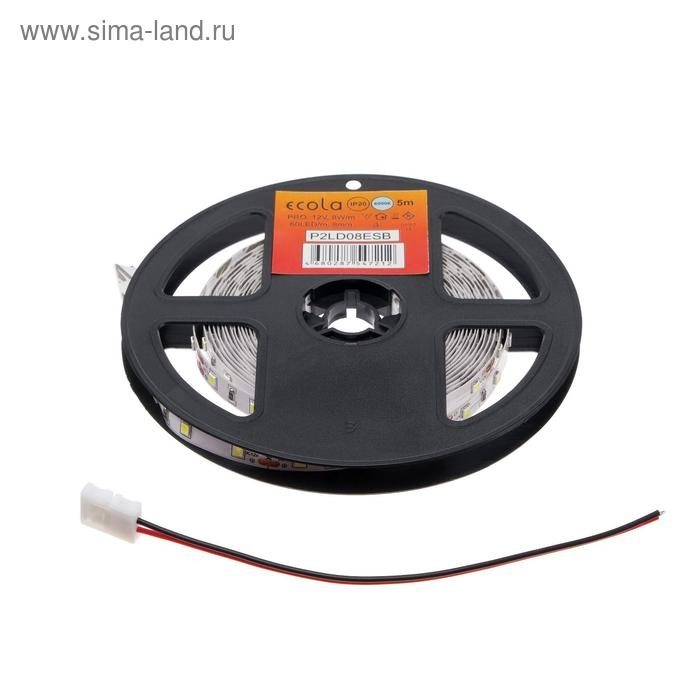 Светодиодная лента Ecola PRO 5 м, IP20, SMD2835, 60 LED/м, 8 Вт/м, 12 В, 6000К Светодиодная лента Ecola PRO 5 м, IP20, SMD2835, 60 LED/м, 8 Вт/м, 12 В, 6000К