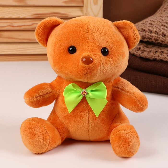 Мягкая игрушка Мягкая игрушка "Мишка" с бантиком, 20 см, цвет коричневый