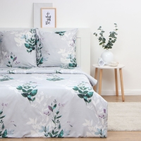 Постельное бельё Экономь и Я евро Spring 200х215см, 200х215см, 70х70см-2 шт, полисатин, 80 г/м&sup2;