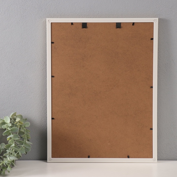 Фоторамка пластик 30х40 см "Галочки на мокко" с золотой обводкой 1,4х32,7х42,5 см