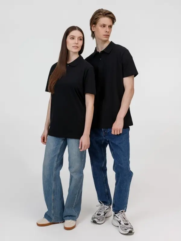 Рубашка поло унисекс Pulse, черная, размер S