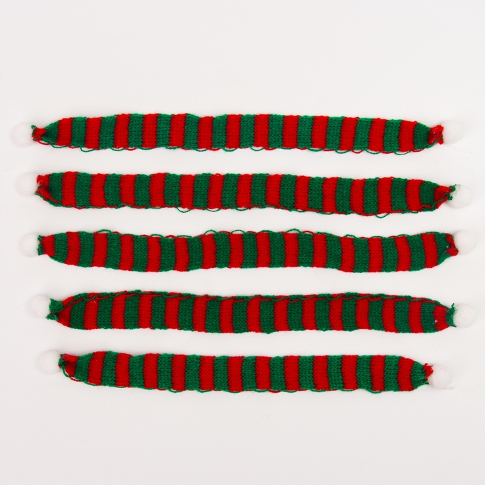 Шарфик для игрушек вязаный &laquo;Зимнее утро&raquo;, набор 5 шт., размер &mdash; 27 &times; 2 см