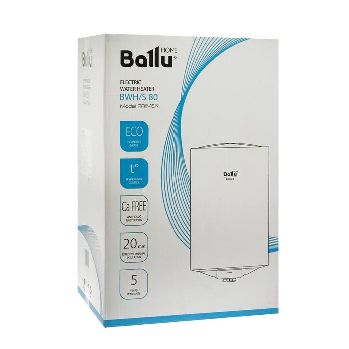 Водонагреватель Ballu BWH/S 80 Primex, накопительный, 1.5 кВт, 80 л, нижняя подводка Водонагреватель Ballu BWH/S 80 Primex, накопительный, 1.5 кВт, 80 л, нижняя подводка