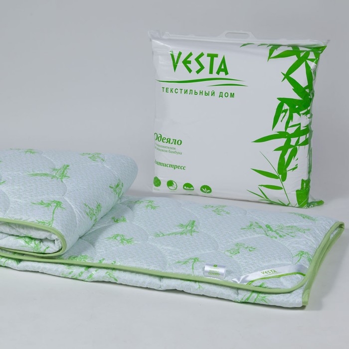 Одеяло обл. 220х205 см, бамбуковое волокно, ткань глосс-сатин, п/э 100%