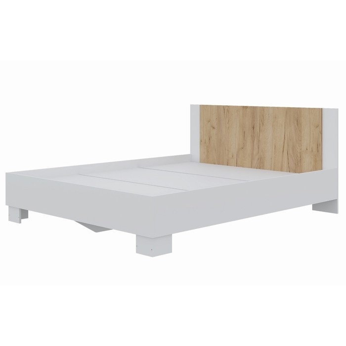 Спальный гарнитур Бостон, Кровать 1600, Комод, 2 тумбы, Шкаф 1200, Белый/Дуб золотой