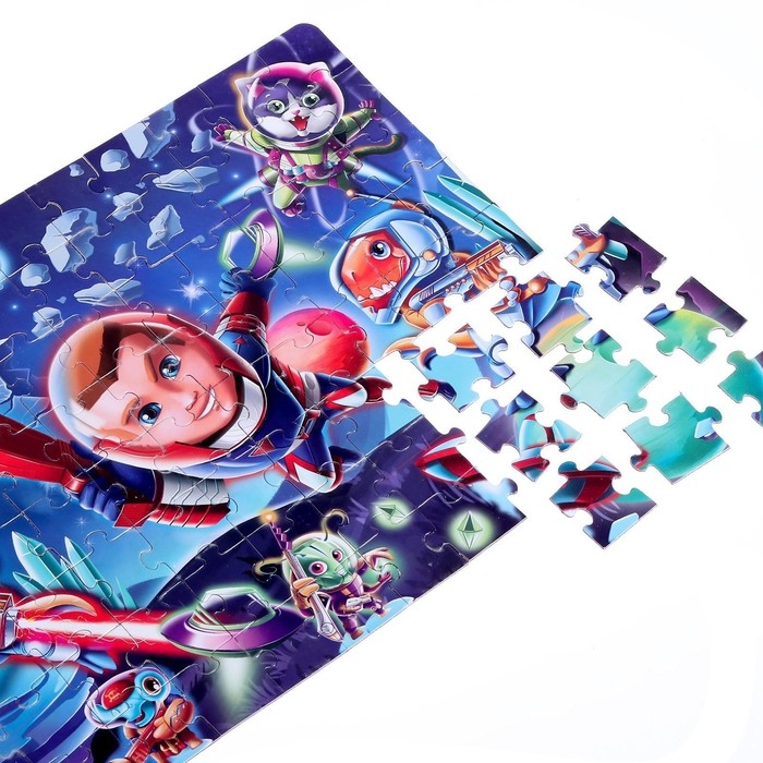 Пазлы светящиеся в темноте &laquo;Космический десант&raquo;, 88 деталей