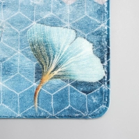 Коврик для ванной Доляна &laquo;Листья&raquo;, 50&times;80 см, микрофибра