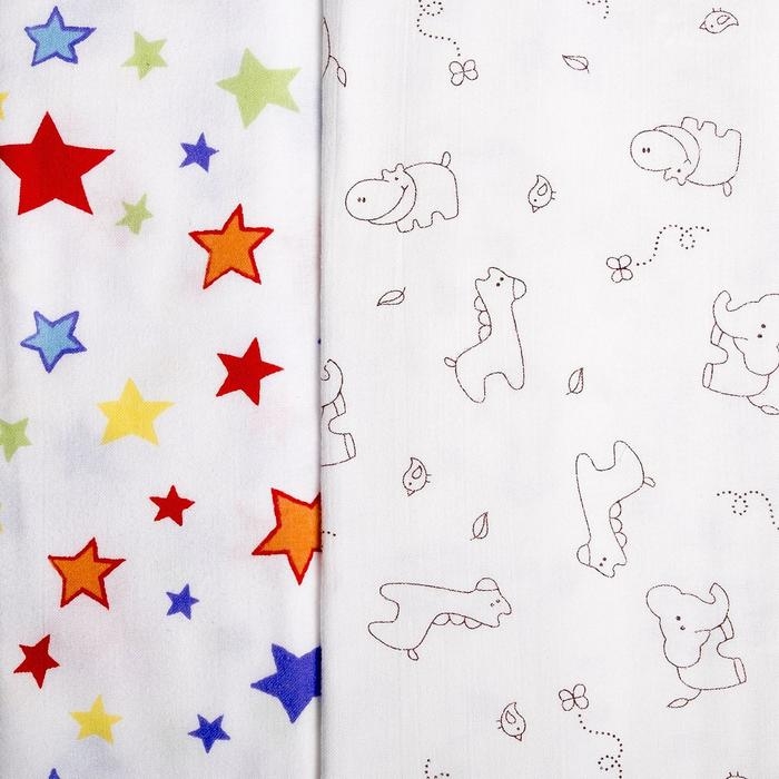 Пеленка фланелевая, размер 75х120 см, цвет МИКС, 170 г/м, хлопок 100%