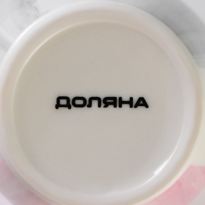 Кружка фарфоровая Доляна «Эбру», 350 мл, цвет серый, розовый Кружка фарфоровая Доляна «Эбру», 350 мл, цвет серый, розовый