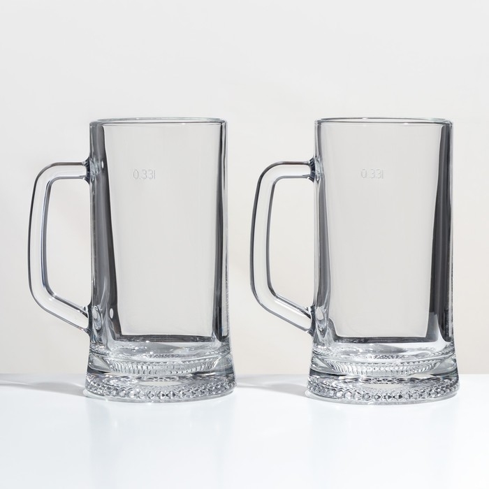 Набор стеклянных кружек &laquo;Время дегустаций. Пивная кружка&raquo;, 330 мл, 2 шт