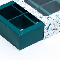 Новый год. Коробка под 6 конфет "Зимние забавы", 13,7 х 9,8 х 3,8 см, кондитерская упаковка