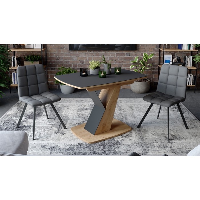 Стол кухонный на одной ножке Гарда-1 раскладной 1100/1415х750х750 Дуб Крафт золотой/Черный Стол кухонный на одной ножке Гарда-1 раскладной 1100/1415х750х750 Дуб Крафт золотой/Черный