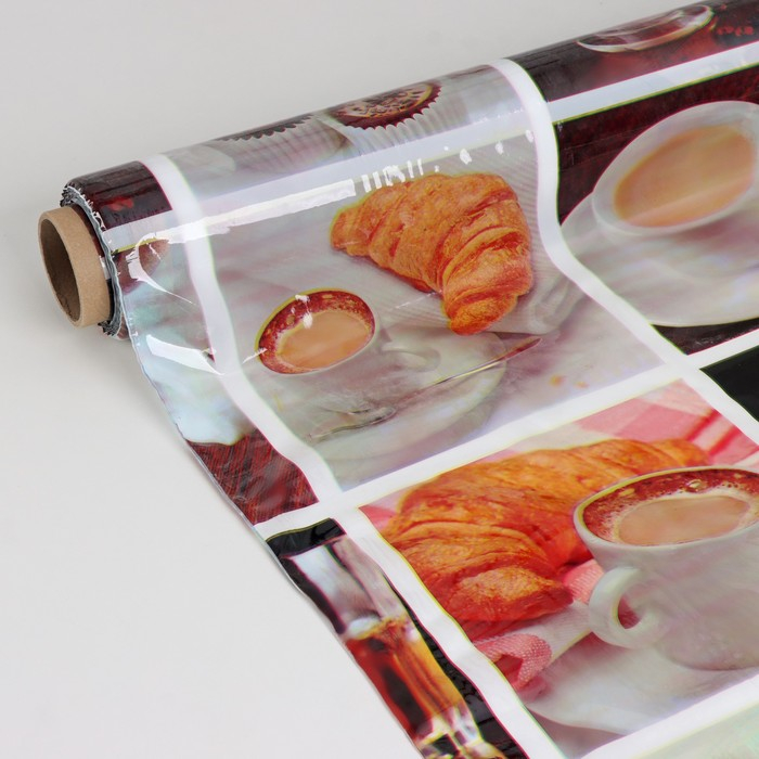 Клеёнка на стол Доляна, ширина 137 см, толщина 0,07 мм, рулон 30 метров