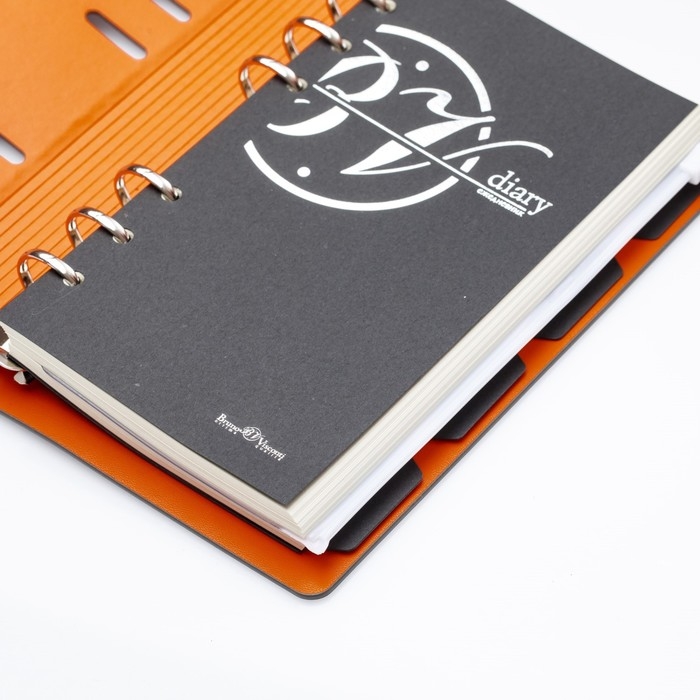 Ежедневник недатированный А5, 120 листов на кольцах FIRENZE, обложка искусственная кожа, блок 70г/м2, серый