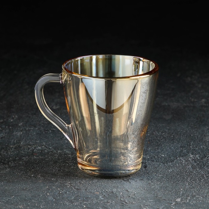 Кружка стеклянная &laquo;Медовое&raquo;, 250 мл, цвет золотистый