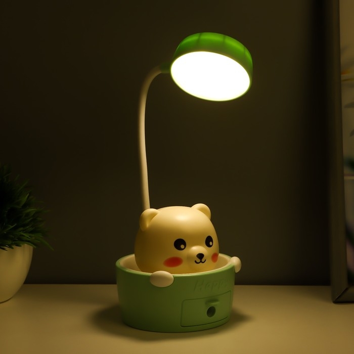 Светильник сенсорный с точилкой Светильник сенсорный с точилкой "Михалыч" LED, от USB/АКБ 6 Вт белый-зеленый 8х6х25 см RISALUX 1006