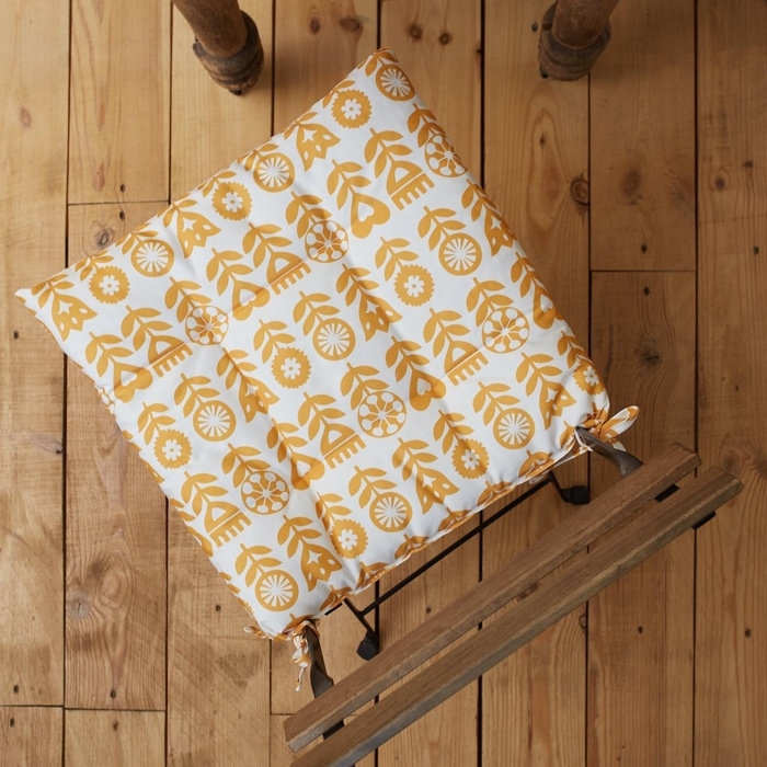 Сидушка на стул Этель Yellow garden 42х42см, 100% хлопок, 190 г/м2 Сидушка на стул Этель Yellow garden 42х42см, 100% хлопок, 190 г/м2